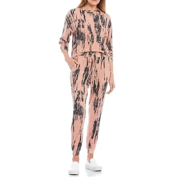 Fornia Women’s Pullover Tie Dye Cropped Sweater in Pink/Black Size XS - Picture 3 of 11